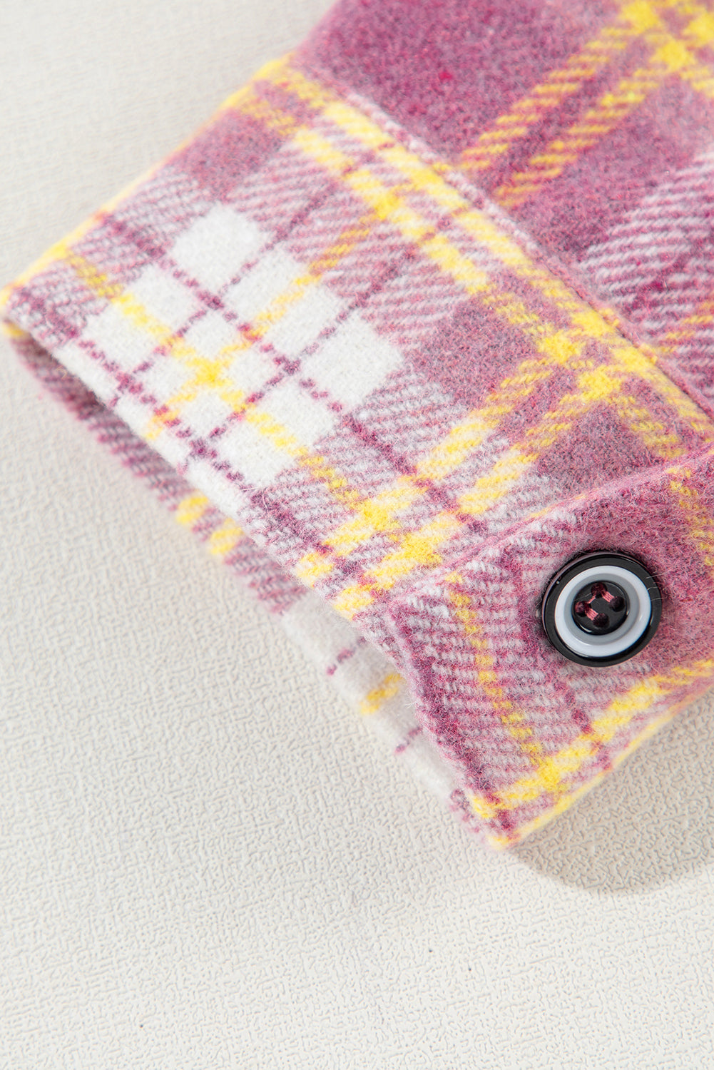Rosa, langärmlige Hemdjacke mit Brusttasche und Karomuster