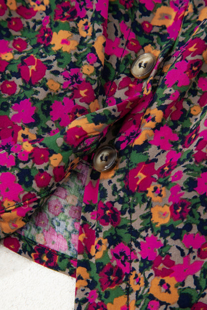 Rose Boho Frilled Straps Floral Tank Top