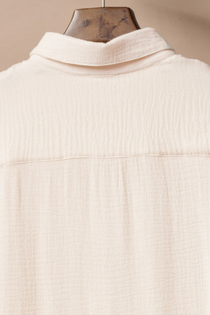 Apricot – Maxi-Strandkleid mit gekräuselten Knöpfen und Schlitzen