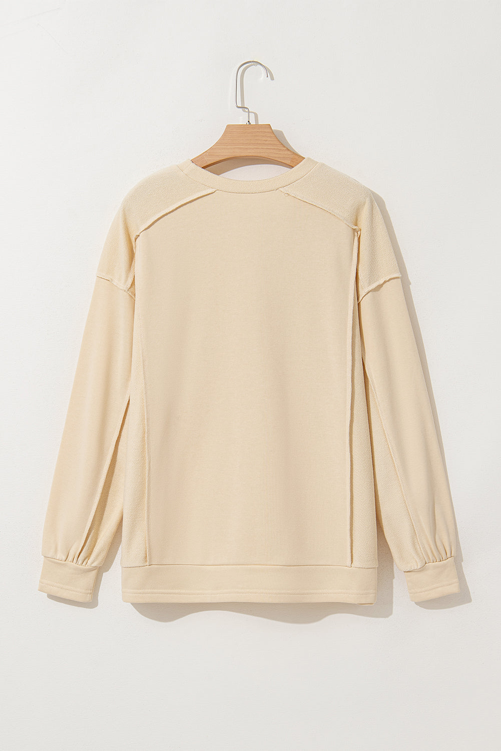Beiges Pullover-Sweatshirt mit Rundhalsausschnitt