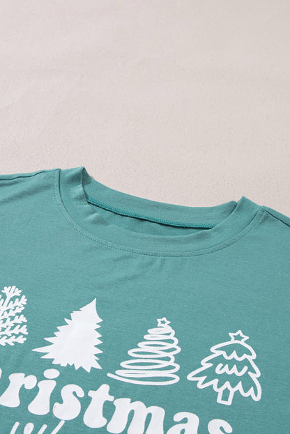 Skobeloff Lounge-Set aus T-Shirt und Hose mit Weihnachtsbaum-Print