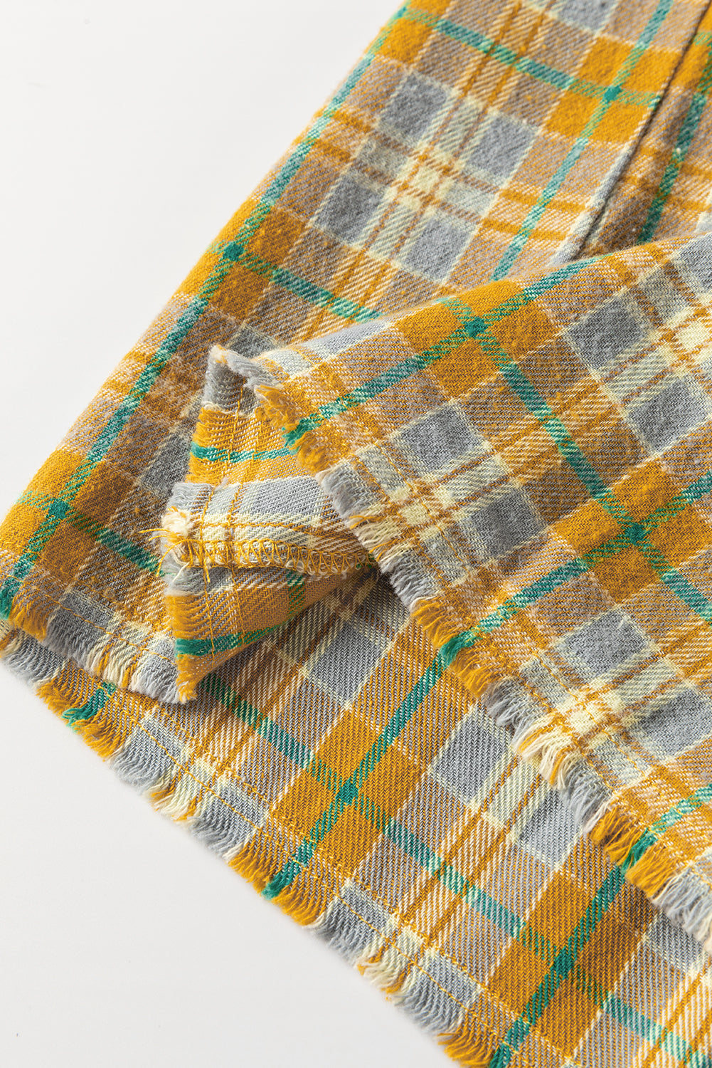 Hemdjacke mit Knopfleiste und Stickerei-Patch in Ingwer-Karo