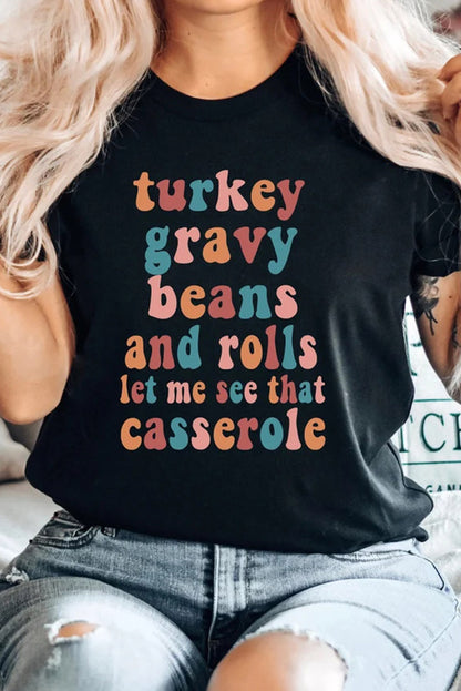 Schwarzes T-Shirt mit Food Lovers-Slogan und Grafik