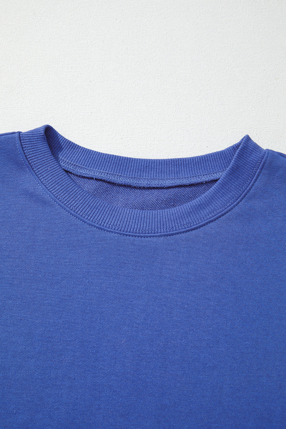 Sky Blue Varsity Striped Detail Drop Shoulder Oversized Sweatshirt