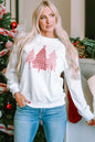 Weißes Sweatshirt mit Weihnachtsbaum-Punkte-Print