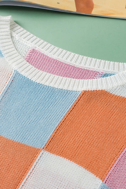 Pullover mit Flügelärmeln und Farbblockdesign in Grapefruitorange