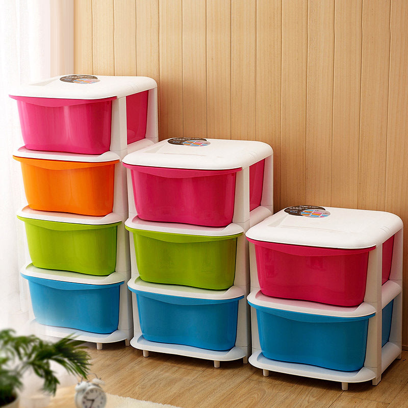 Schubladenschrank in Bonbonfarbe, Schrank mit Kunststoff-Finish, Schublade, Kleiderschrank, Unterwäsche, Socken, Schließfächer