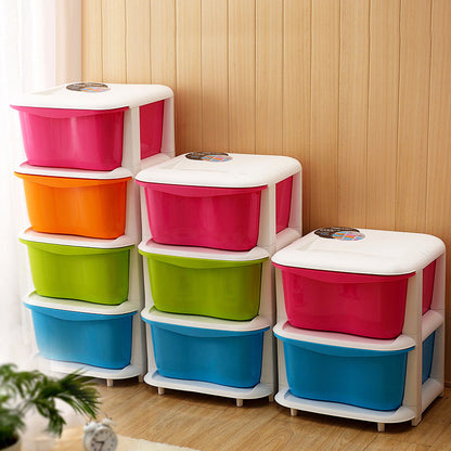 Schubladenschrank in Bonbonfarbe, Schrank mit Kunststoff-Finish, Schublade, Kleiderschrank, Unterwäsche, Socken, Schließfächer