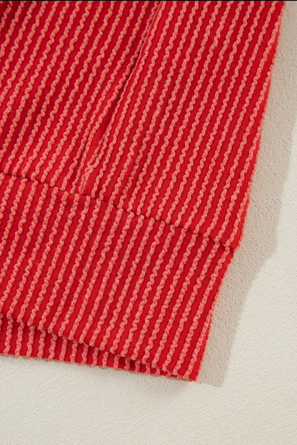 Feuerrotes JOLLY Set aus langärmligem Oberteil mit Kordelzug und Hosen mit Taschen