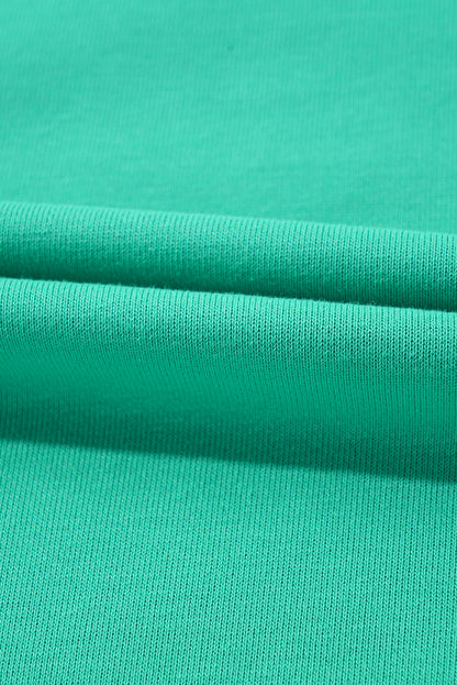Himmelblaues Sweatshirt mit Raglanärmeln und kariertem Blumenmuster in Übergröße