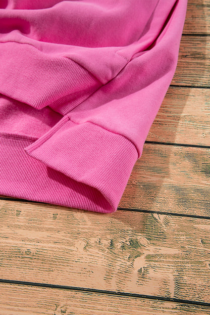 Bonbon – Einfarbiges Sweatshirt mit Fleecefutter und überschnittener Schulterpartie und hohem Bund