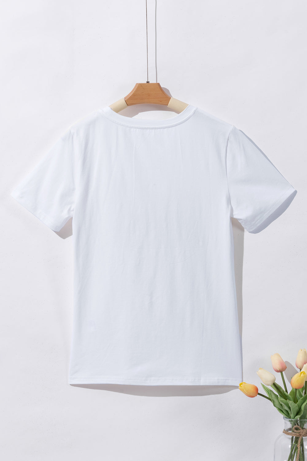 White Valentine Love Tinsel Graphic T-shirt