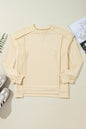 Beiges Pullover-Sweatshirt mit Rundhalsausschnitt