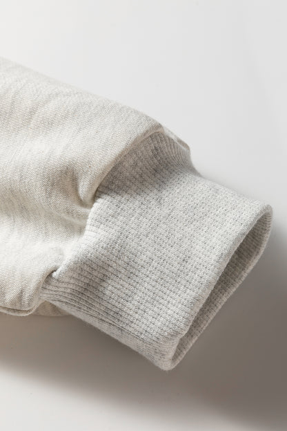 Light Grey Multicolored Striped Patchwork Drop Shoulder Sweatshirt