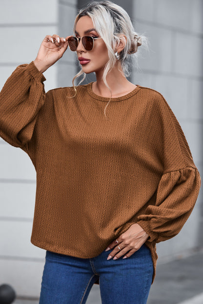 Langärmliges Oberteil aus Jacquard-Imitat-Strick