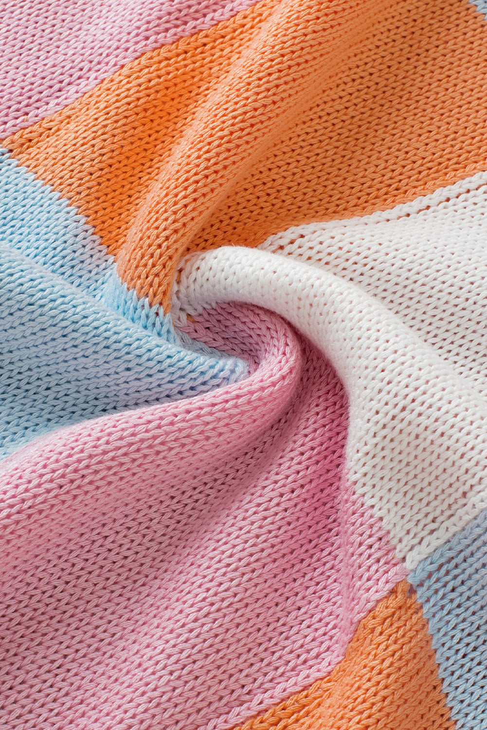 Pullover mit Flügelärmeln und Farbblockdesign in Grapefruitorange