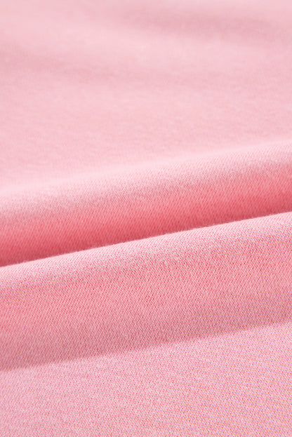 Pink Solid Classic Crewneck Pullover Sweatshirt