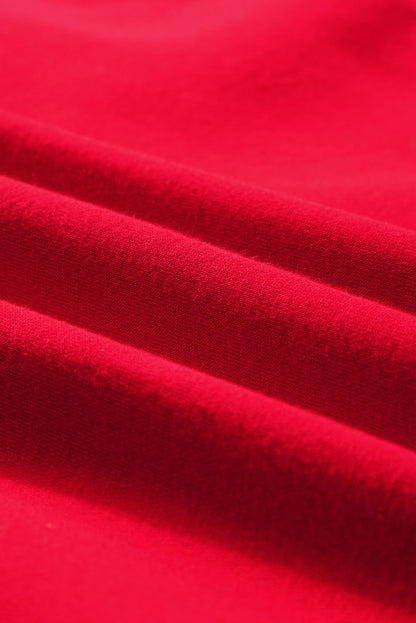 Rotes Puff-Sweatshirt mit XOXO-Print und Valentinstagsherz