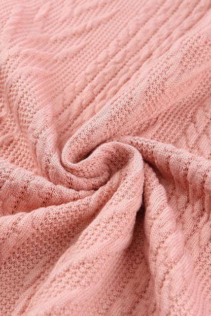 Rosa Strickoberteil mit Leopardenmuster und Pailletten