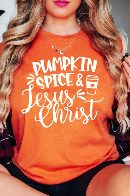 Oranges Kürbisgewürz &amp; Jesus Christus Grafik T-Shirt