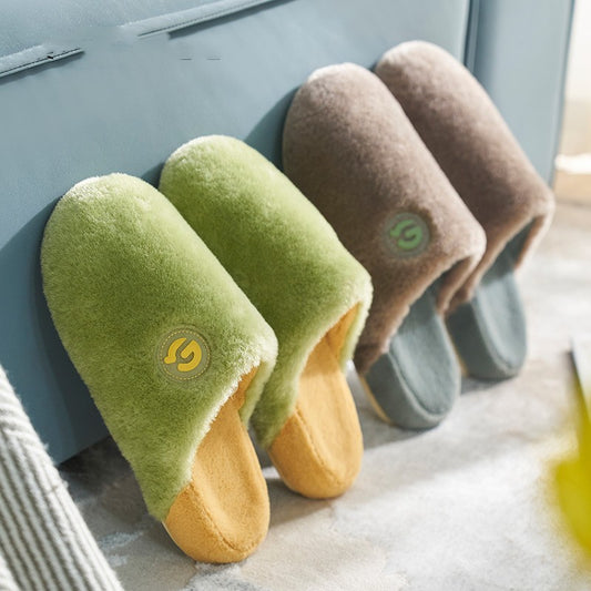 Plush Cotton Slippers For Women In Autumn And Winter