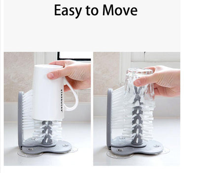 Kreative Saugwand-Tasse-Bürste, Glasreinigungsbürste, Küchen-Drehbecher, Teetassenbürste, Tassenbürste
