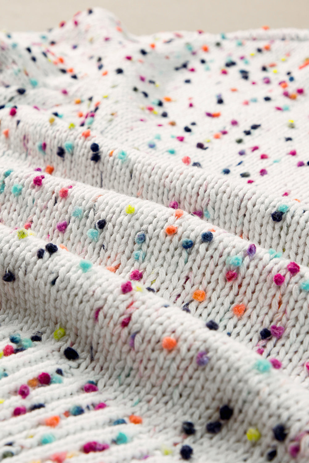 Weißer mehrfarbiger Konfetti-Pullover-Cardigan
