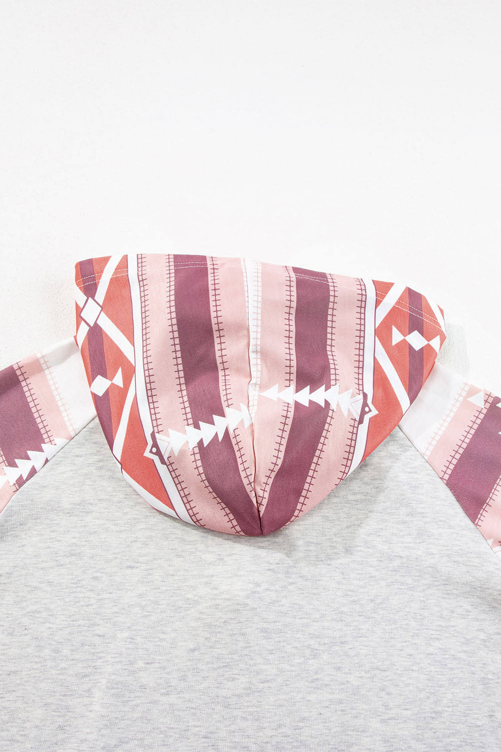 Patchwork-Hoodie mit Doppelkapuze im Western-Azteken-Print