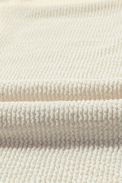 Khaki Ribbed Color Block Leopard Splicing Plus Size Top