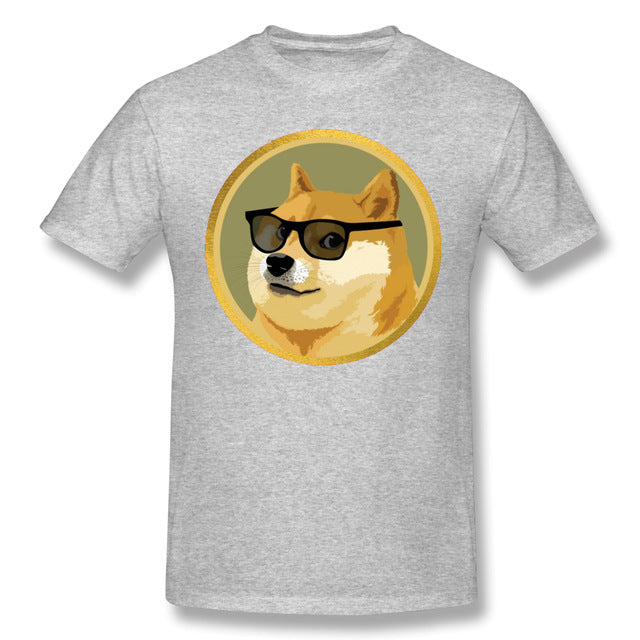 Men Clothing Dogecoin T Shirt Doge Coin Apparel Fashion Shor