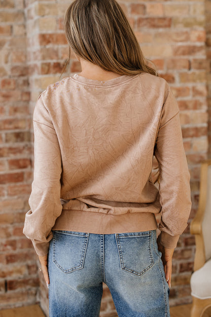 DUNE saved by grace Letter Embroidery Mineral Wash Loose Sweatshirt