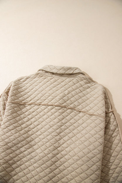 Jet Stream – Einfarbige, gesteppte Puffer-Hemdjacke mit Knöpfen