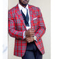 Men's Single Row Two Button Plaid Blazer