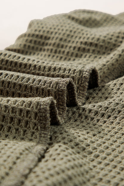 Laurel Green Fringe Trim Textured Short Two Piece Set