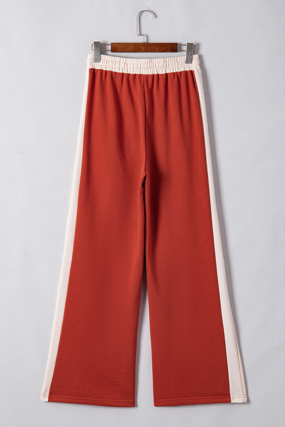 Flamingo-Hose mit Farbblock und Kordelzug, hoher Taille und weitem Bein