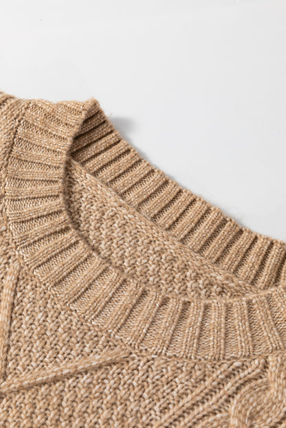 Parchment – Locker sitzendes Pulloverkleid mit Zopfmuster und überschnittener Schulter