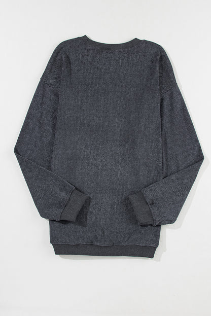 Graues XOXO-Sweatshirt mit Rundhalsausschnitt und Pailletten