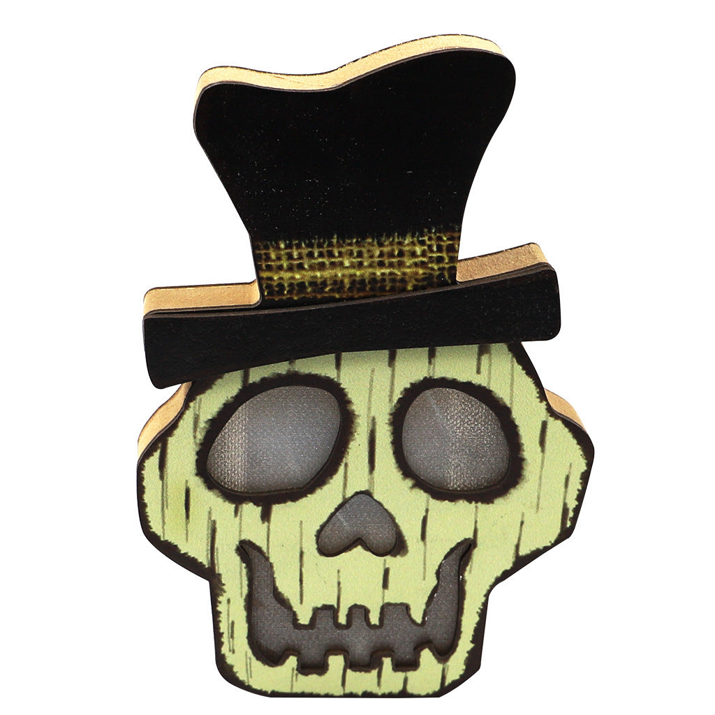 Kreative Halloween-Kürbislampe aus Holz, Halloween-Dekorationen