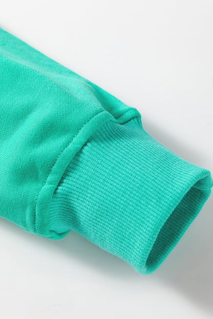 Sweatshirt mit überschnittener Schulter und Patchwork-Muster im Farbblockdesign von Blossom