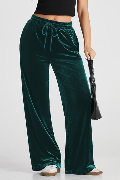 Evergreen Solid Hose mit weitem Bein und Kordelzug in der Taille