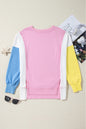 Bonbon – Sweatshirt mit Rundhalsausschnitt und sichtbaren Seitenschlitzen in Farbblock-Optik
