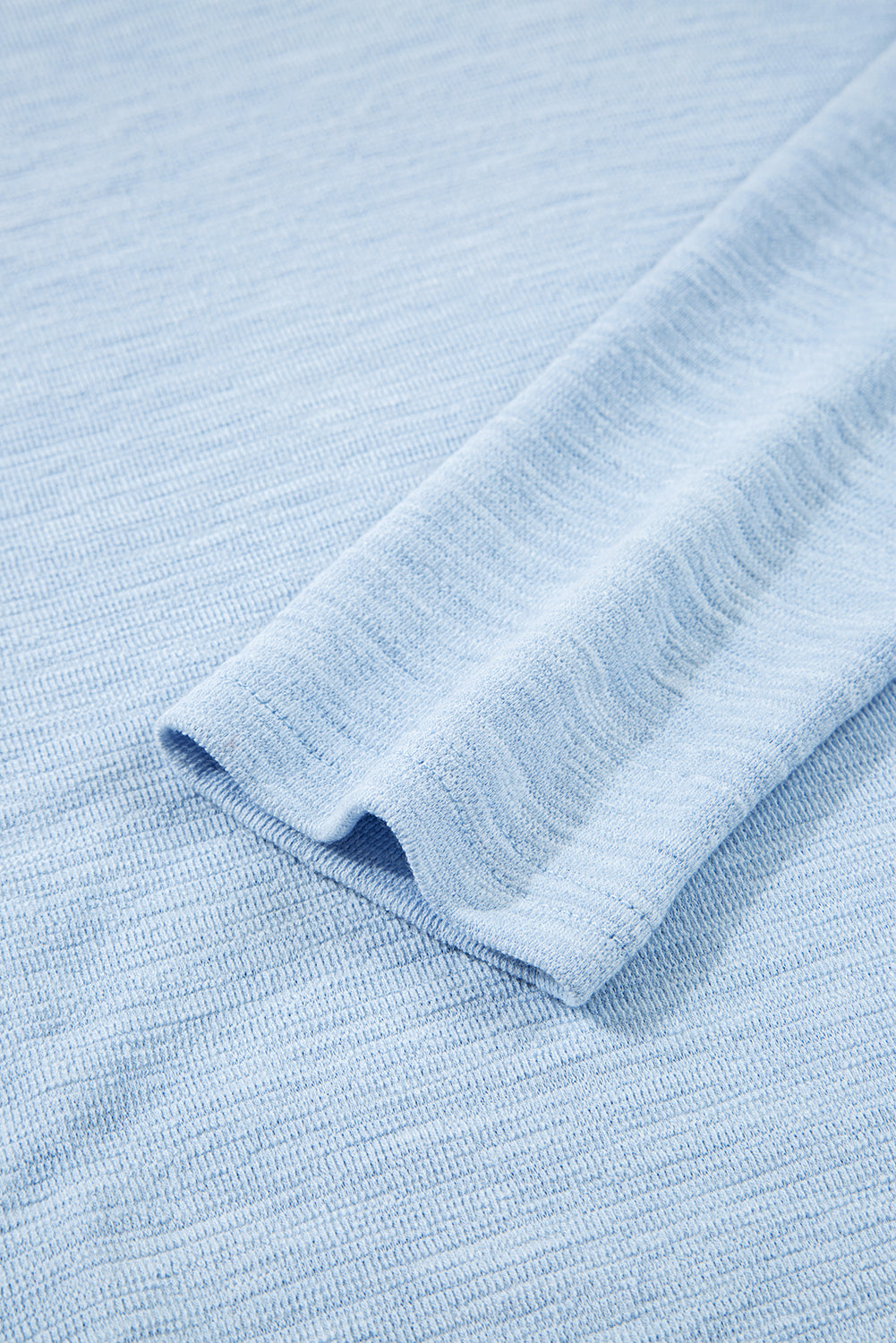 Beau Blue Solid Color Batwing Long Sleeve Top