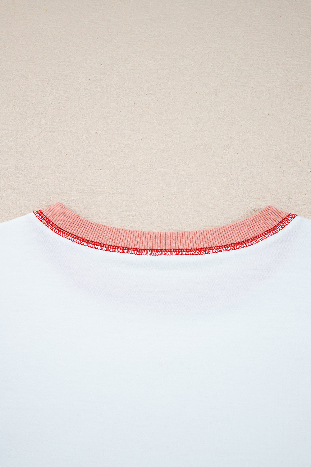 Red Stripe Colorblock Patchwork Contrast Stitching Oversize Sweatshirt