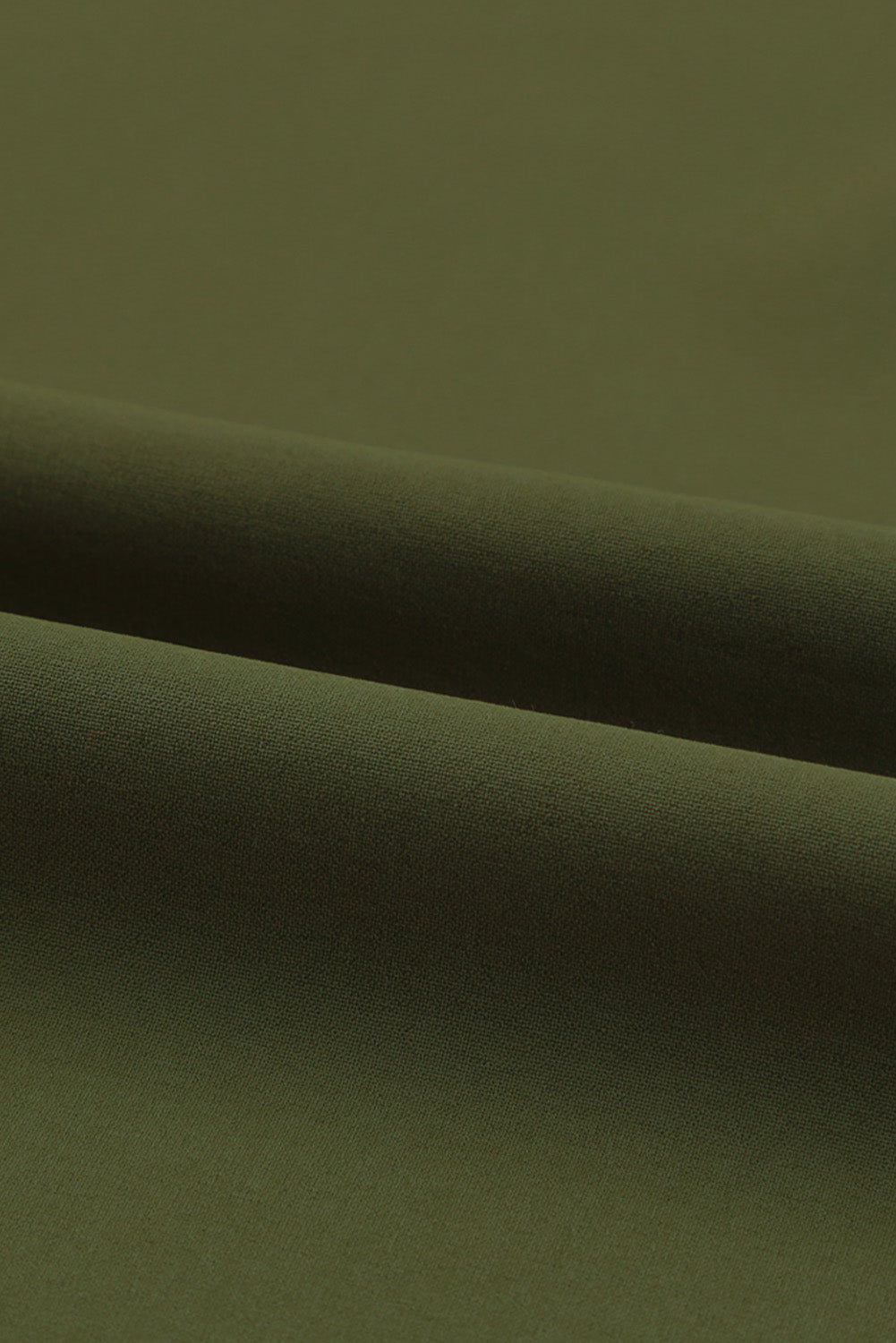 Green Split V Neck Ruffled Sleeves Shirt Dress