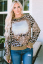 Gebleichtes Langarm-Top mit Leopardenmuster