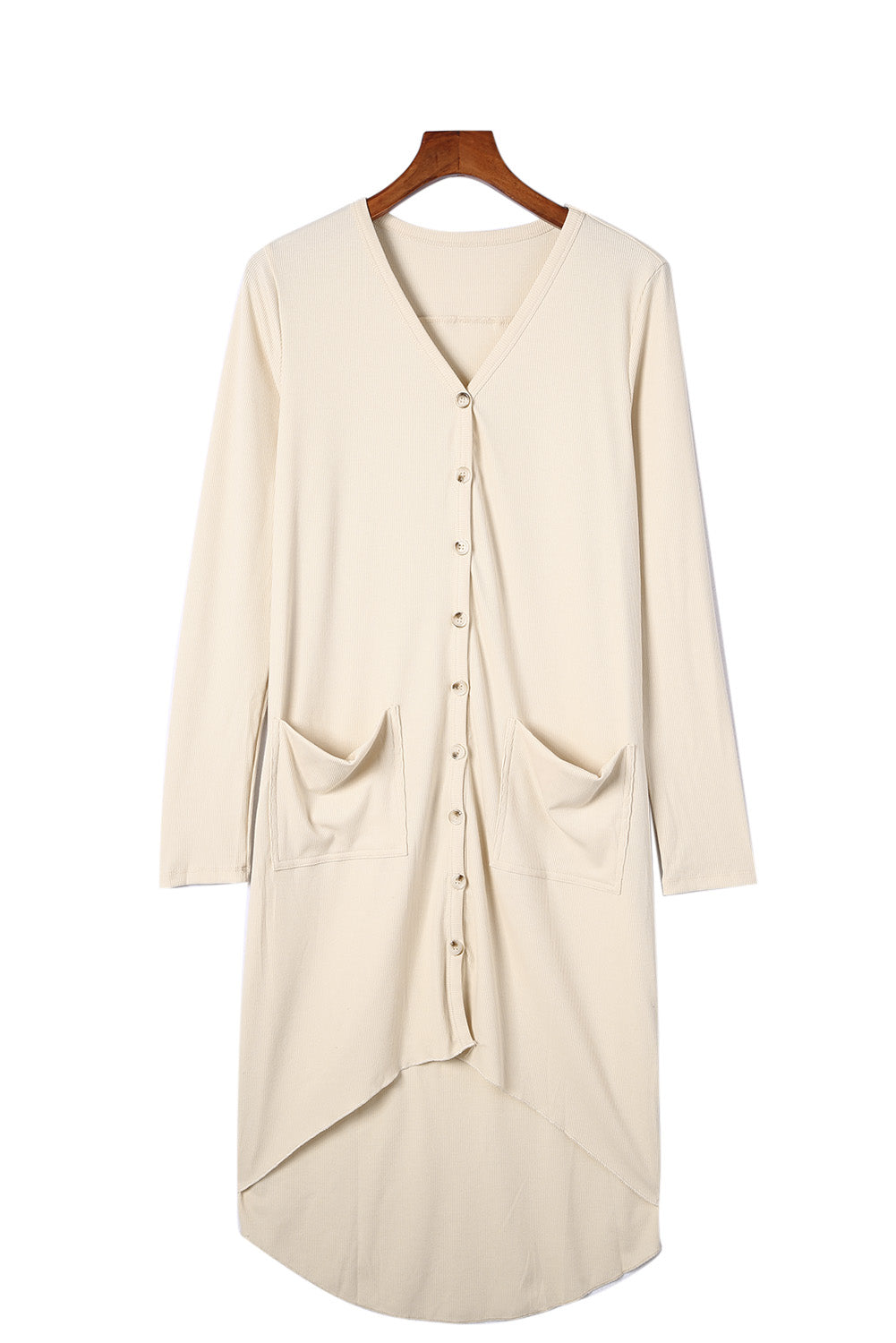 Apricot – Selected – High-Low-Cardigan mit Knopftaschen