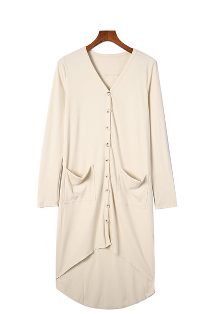 Apricot – Selected – High-Low-Cardigan mit Knopftaschen