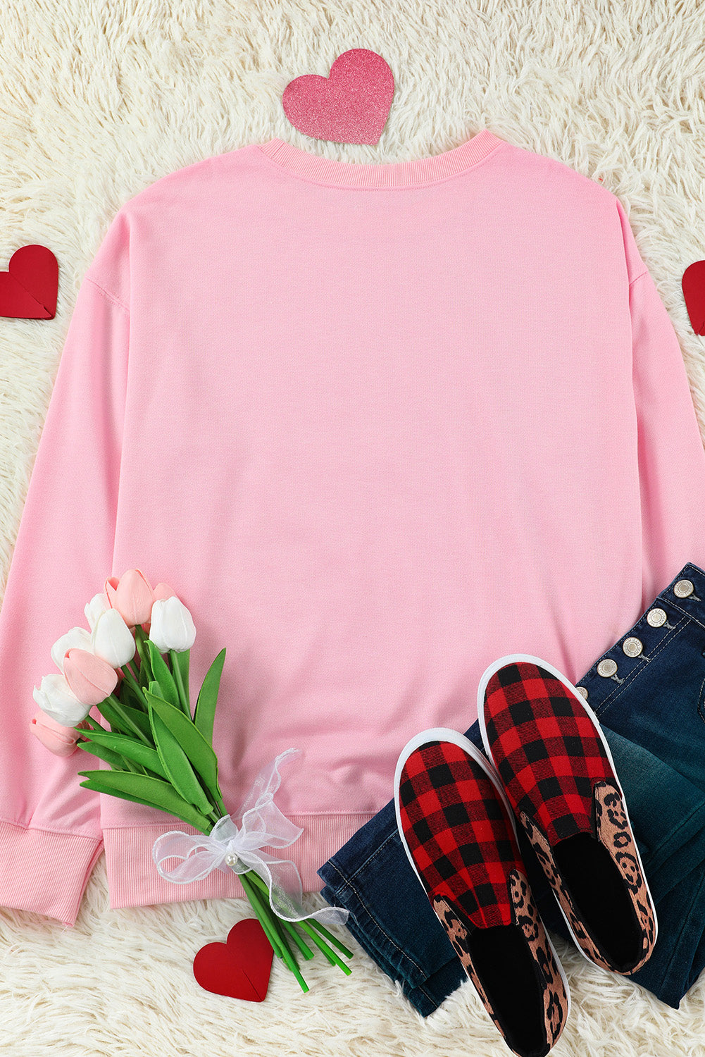 Rosa BE MINE Puff-Sweatshirt mit Grafik