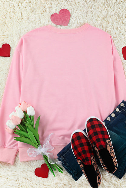 Rosa BE MINE Puff-Sweatshirt mit Grafik