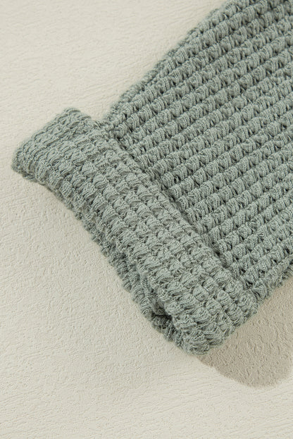 Laurel Green – Strickjacke mit offener Vorderseite und Waffelstrick
